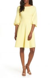 Eliza J Balloon Sleeve Fit amp Flare Dress Nordstrom at Nordstrom